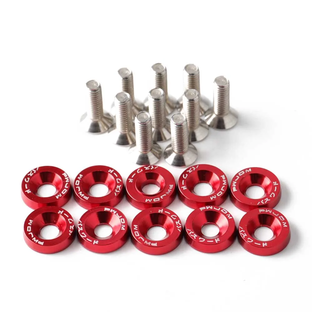 Aluminum Fender Washers Bolt License Plate Bolts M6x20 10 Pieces Fender Washers