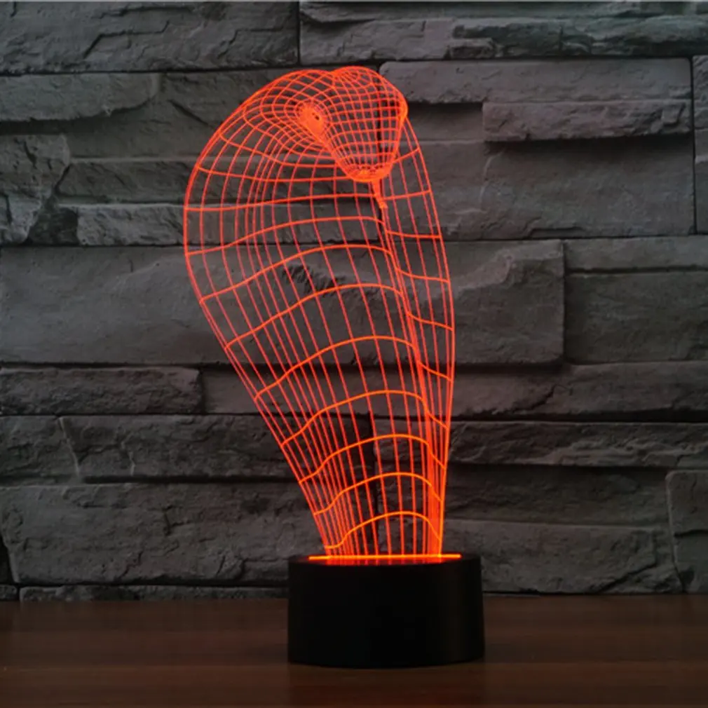 3D огни красочные светодиодные постепенные изменения Иллюзия настольная лампа