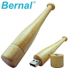 Новые подарки Бейсбол летучая мышь USB флеш-накопитель 64 деревянная Флешка USB флэш-накопитель 4 ГБ 8 ГБ оперативной памяти, 16 Гб встроенной памяти, 32 Гб flash USB 2,0 диск флешки высокая