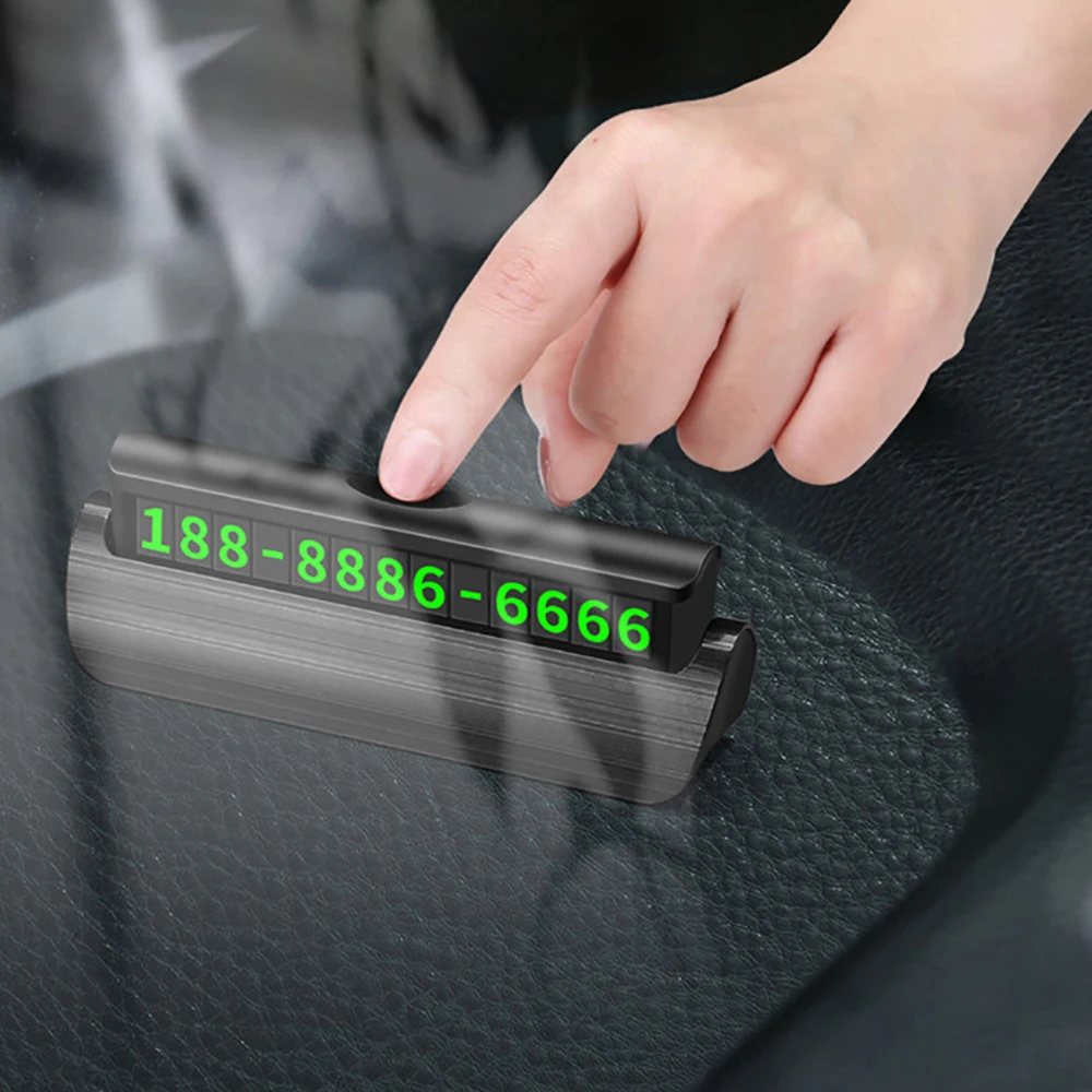 

Hidden Luminous Phone Number Plate Stickers Car Temporary Parking Card Notification Universal Auto Park Stop Accessories