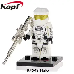 KF549 строительные блоки Halo Spartan Solider воин с реальными Металл оружие Модель Цифры кирпичи куклы для Детский подарок игрушка