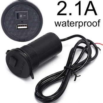 

Motorcycle Waterproof Charger Adapter Socket 12v Led Light Mobile phone Charger Boat Car Dual USB Socket Motorbike Motor