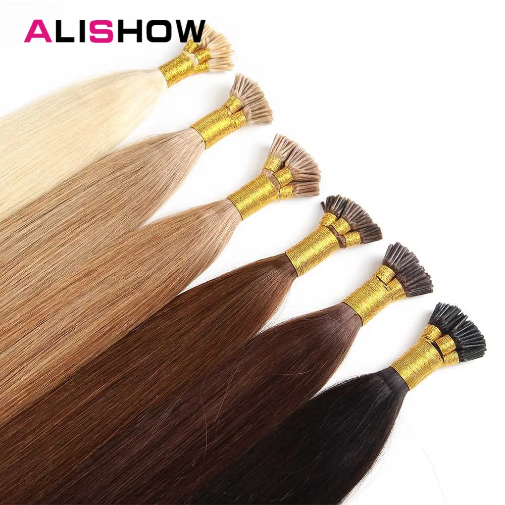 Alishow fusion hair 1 г/локон Remy Предварительно скрепленные я Совет натуральные волосы