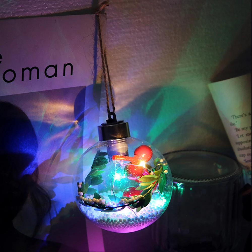 

8CM Hemp Hanging LED Copper Ball String Fairy Tale Lights Christmas Tree Garland Decoration Lamp For Home Bedroom Night Light