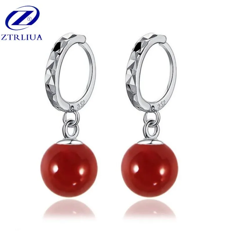 

Creative Fashion Temperament 925 Sterling Silver Jewelry Natural Onyx Tree Colors Female Beautiful Dangle Earrings SE294