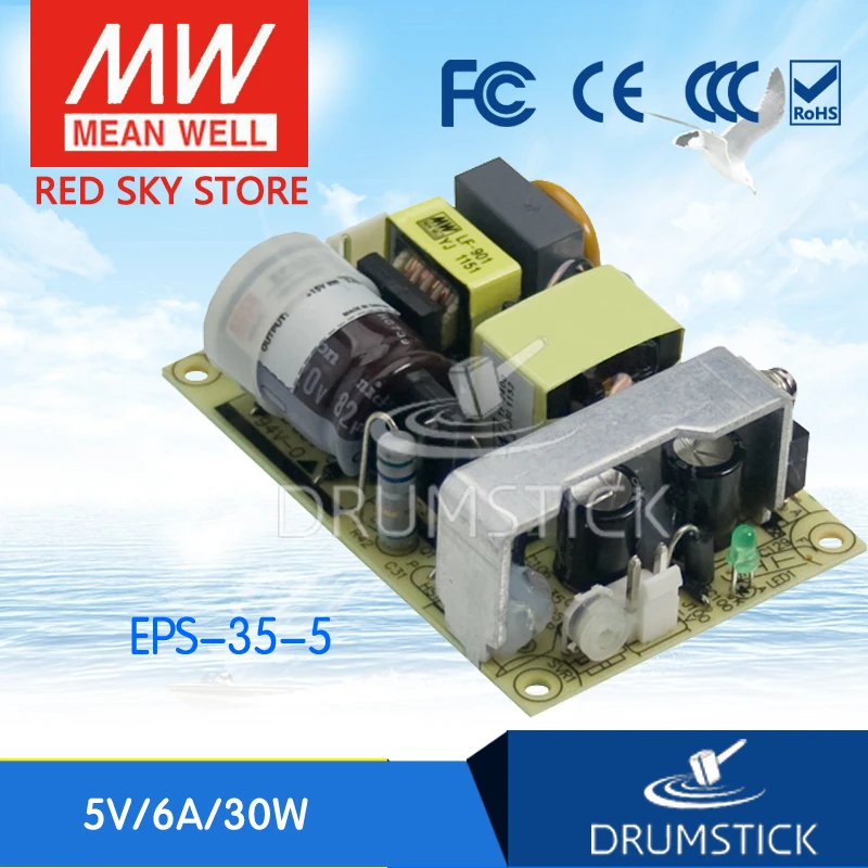 

Selling Hot MEAN WELL EPS-35-5 5V 6A meanwell EPS-35 5V 30W Single Output Switching Power Supply
