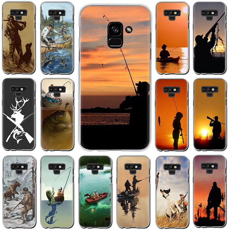 

Hunting animal and fishing man Hard phone case for Samsung GaLaxy A3 A5 A7 A9 A6 A8 Plus A10 A30 A40 A50 A70