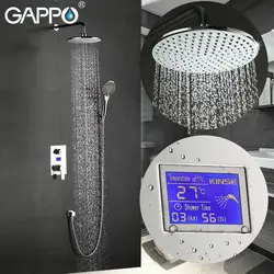 GAPPO смеситель для душа в стену ЖК-дисплей цифровой Дисплей смеситель для душа латунь осадков смеситель для ванны chrome Водопад душевой