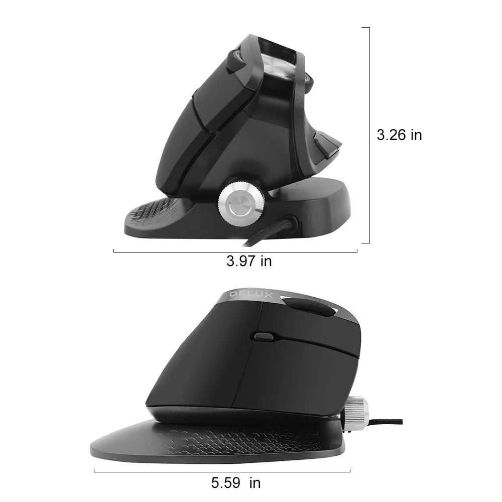 Delux M618X Wired Ergonomic Vertical Mouse Gaming Mouse