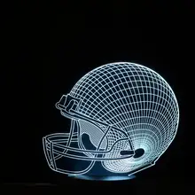 Amazing 3d Illusion Rugby Hat Lamp LED Night Lights with 7 Colors Lamp as Home Decoration
