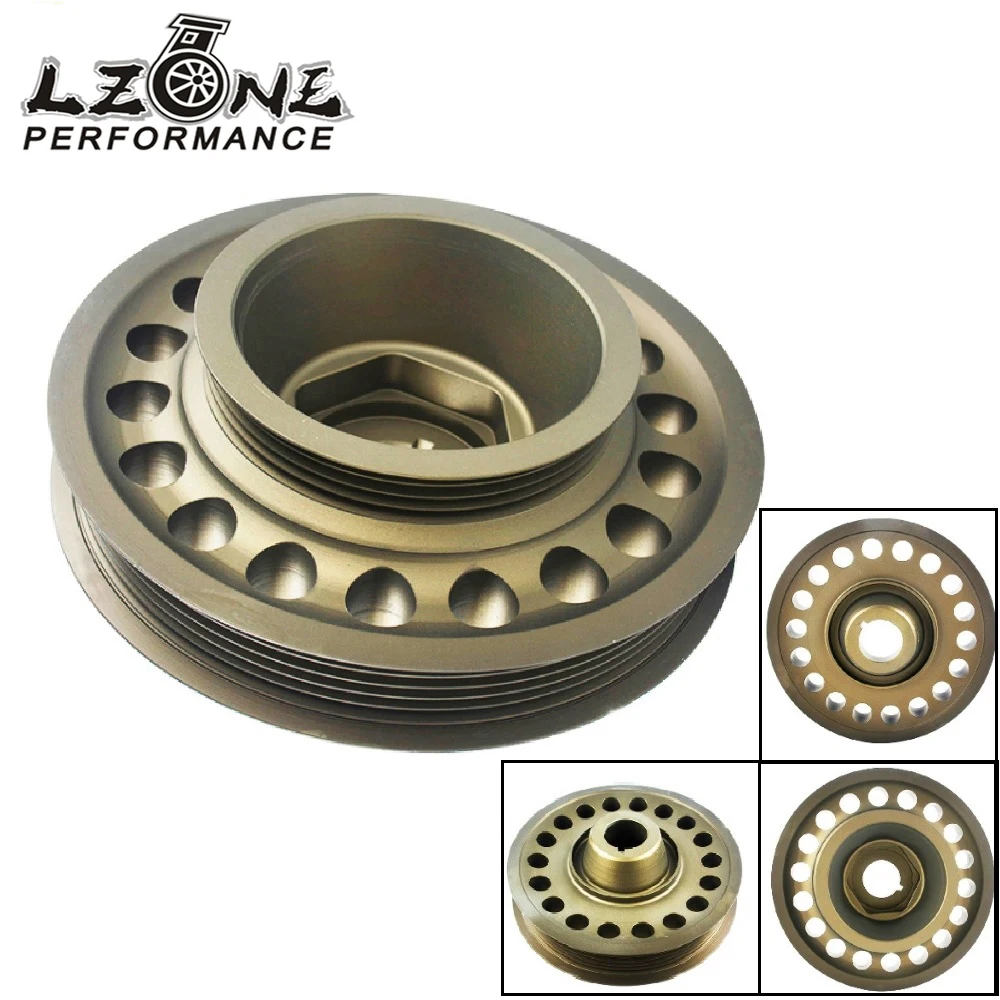 LZONE Racing Light Weight Aluminum Crankshaft Pulley OEM Size For 93 01