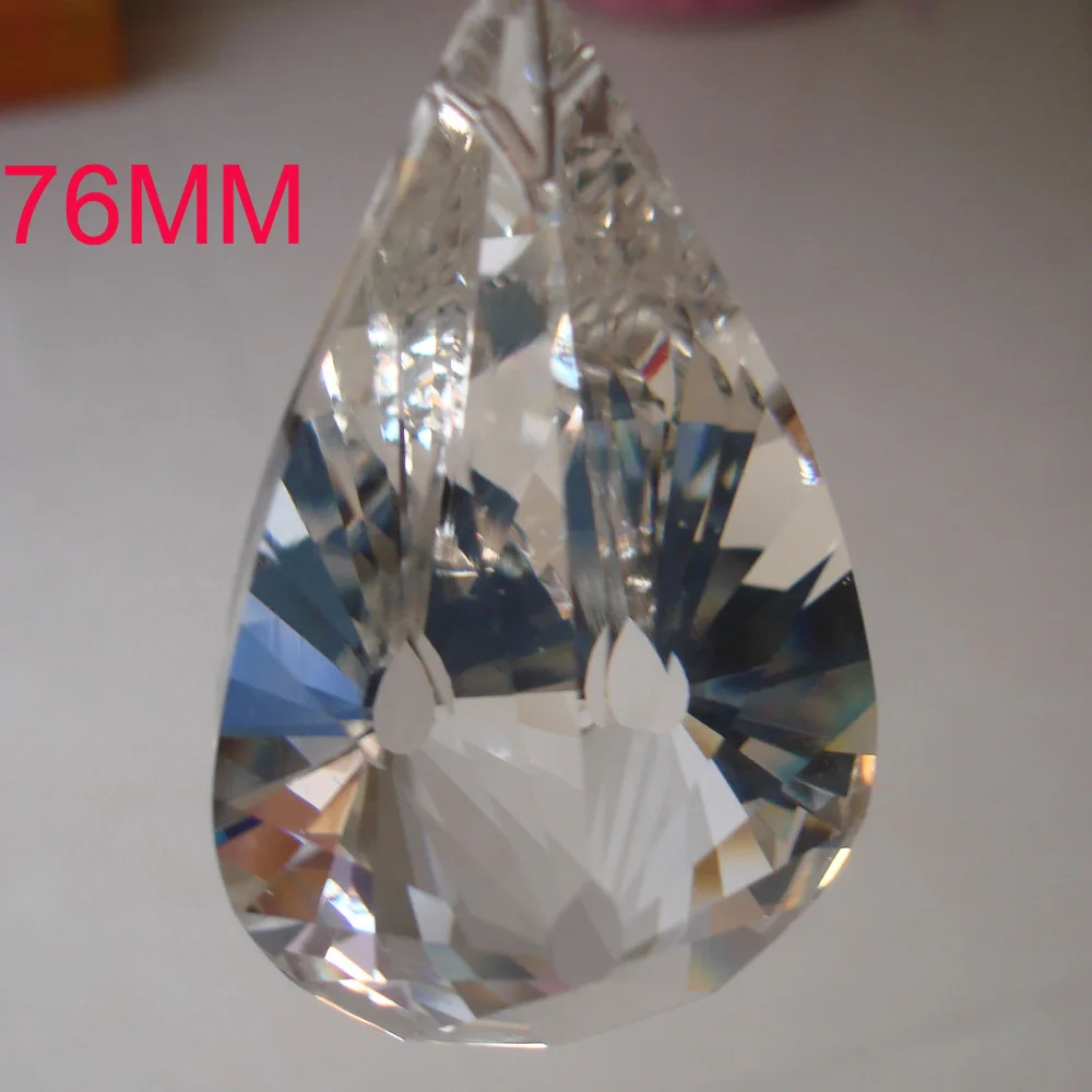 

40pcs/lot 76mm Fine crystal lighting accessories ornament crystal prism suncatcher crystal prisms glass trimming pendant