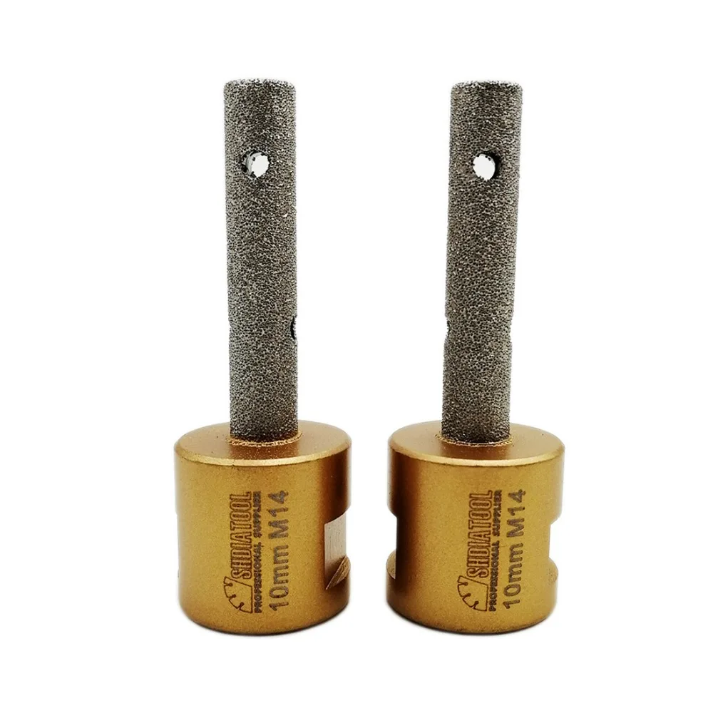 

SHDIATOOL 2pcs Dia10mm M14 Thread Vacuum Brazed Diamond Finger Bits Tile Countertop Milling bits Enlarge Marble Drilling bit