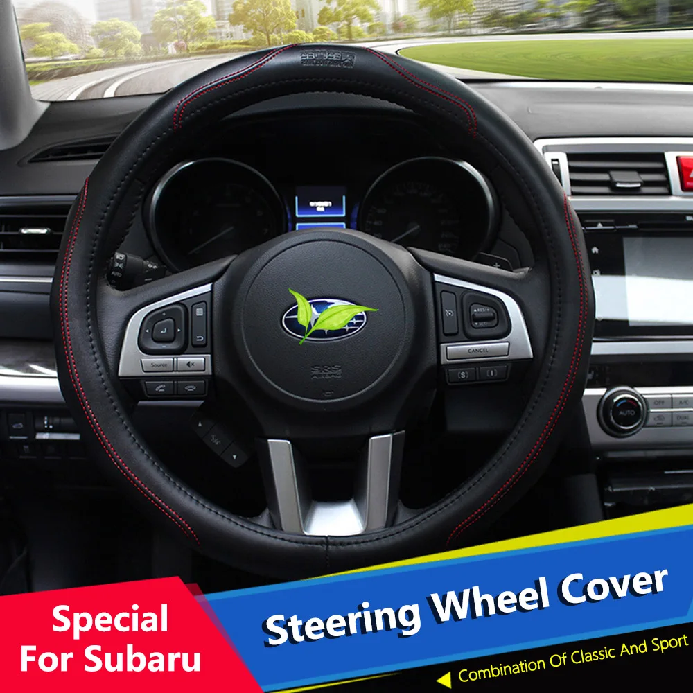 Car Styling Genuine Cowhide Leather Car Steering Wheel Cover Special