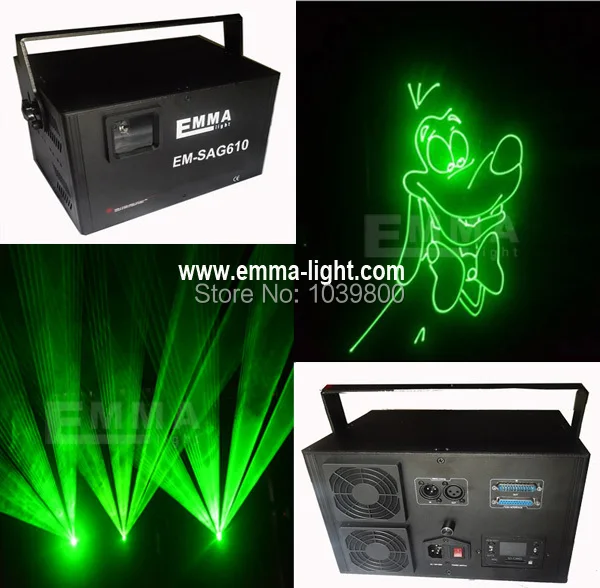

1W Green laser programmable sd card player Laser stage lighting with flight case packing