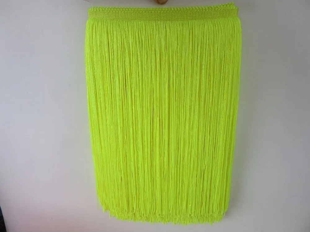 1 ярд 30 см длинные кружева бахрома отделка полиэстер кисточка бахрома отделка для Diy латинское платье сценическая одежда аксессуары кружевная лента - Цвет: Fluorescent yellow