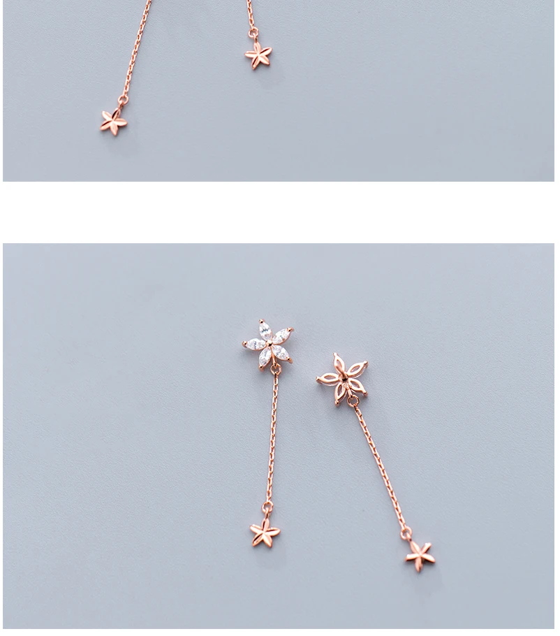 Luxury Women 925 Sterling Silver Clear Cubic Zirconia Flower Dangle Drop Earrings For Girl Bridemaid Gift Jewelry 2019 Orecchini (5)