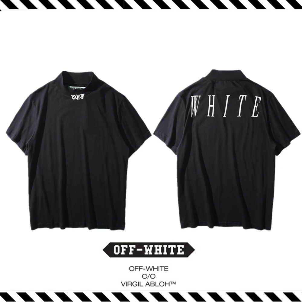 white mock neck tee