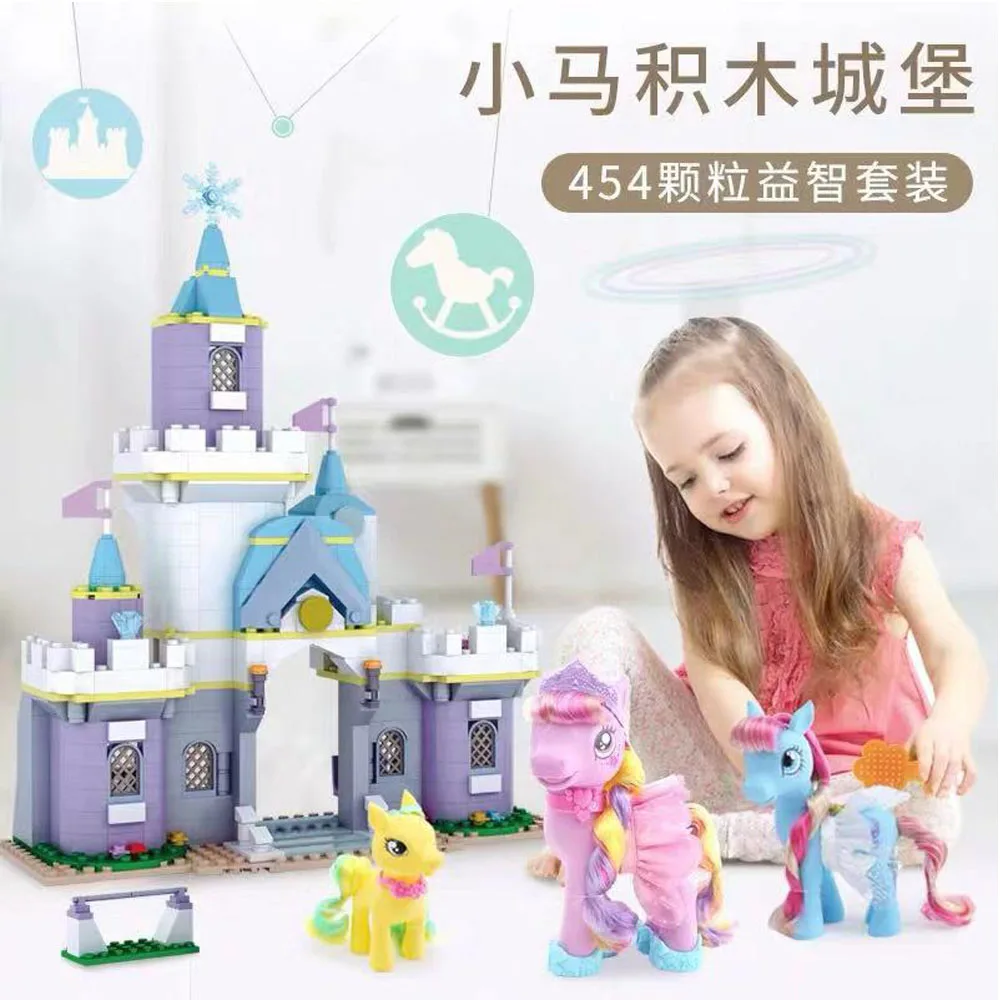 2019 Girl Princess Building Blocks Model My Little Horse Castle Unicorn Figure Compatible LegoING Friend Brick Toy Children Gift