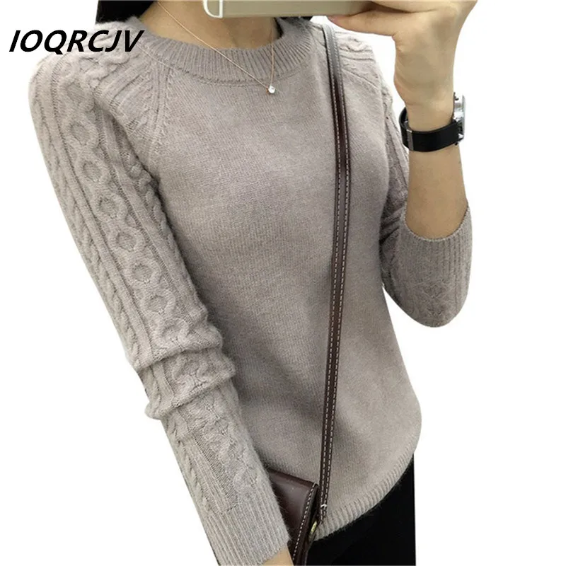 

2018 Womens Sweaters Slim Solid Autumn Winter Knitted Warm O-neck Pullover Women Sweater Knitted Sweater Female Warm Tops S88