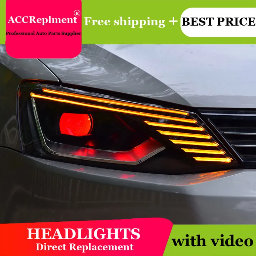 Авто. PRO 2011 2018 для vw jetta фары парковка Q5 bi xenon lens светодиодный DRL H7 автостайлинг|Фара