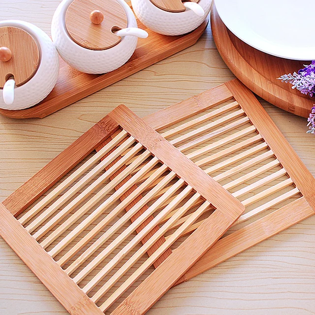 High Quality Japan Style Bamboo Square Placemat Zakka Coasters Dining