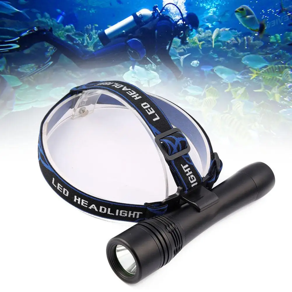 

Skywolfeye Headlight 3800 Lumen Diving T6 led flashlight torch scuba Diver torch zoom 50 meter diving By 18650 AAA 26650