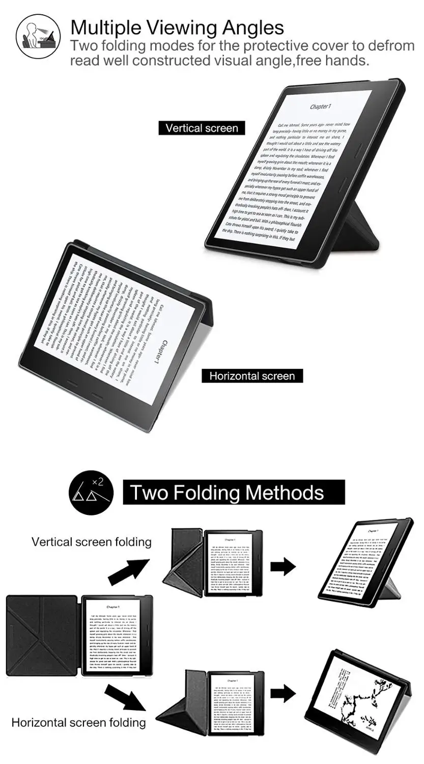 Чехол подставка для Kindle Oasis 2019 чехол 2017 складной тонкий из искусственной кожи с