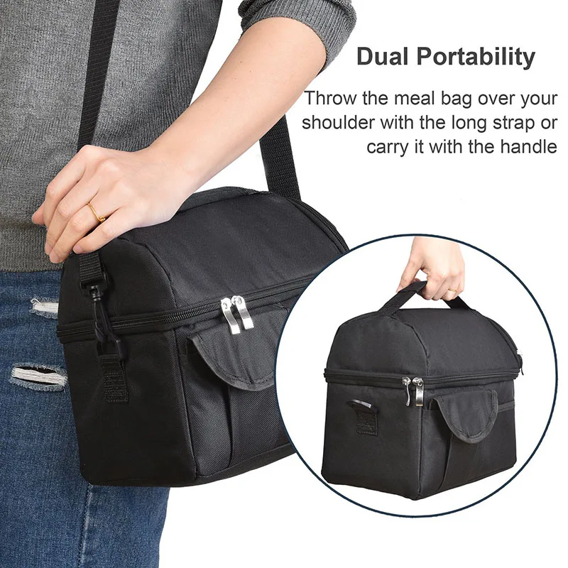 8L Aluminum Foil Insulation Thermal Lunch Bag Women Men Warm Keeping Lunch Box Leakproof Waterproof Cooler Tote Handbags