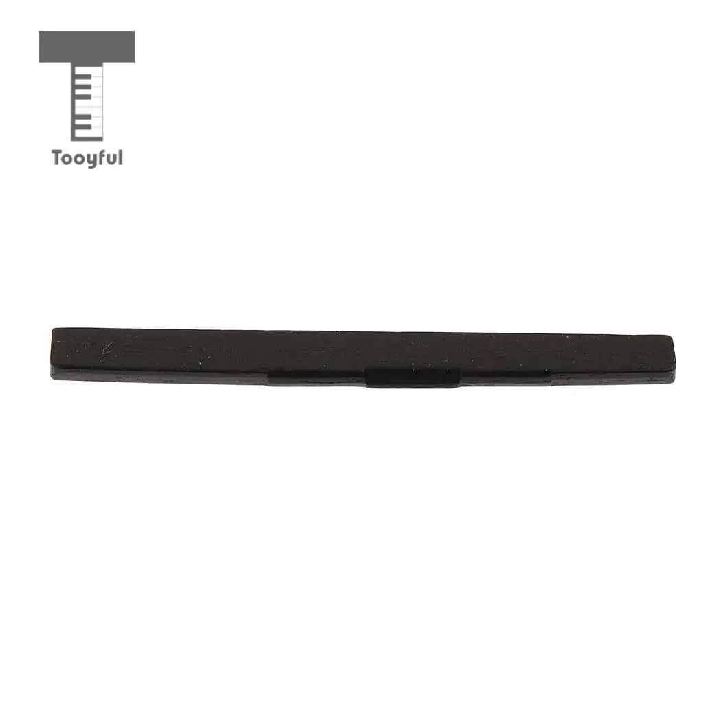 Tooyful Durable 6 String Ebony Slotted Nut Saddle for Classical Guitar Replacement Parts Black