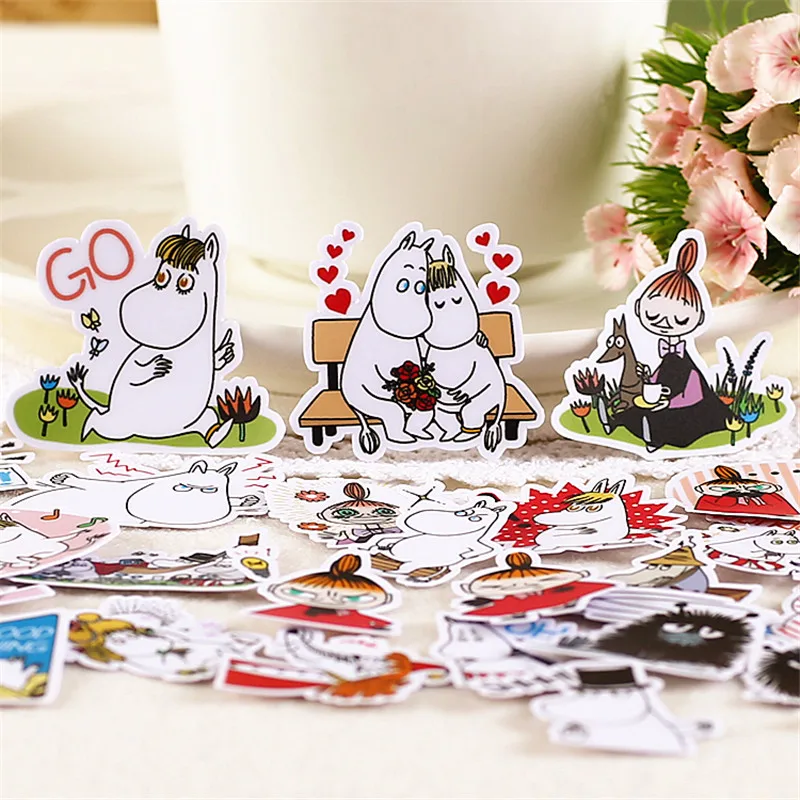40 pcs Girls and pets Sticker Anime Funny for Kid DIY Laptop Suitcase Skateboard Moto font