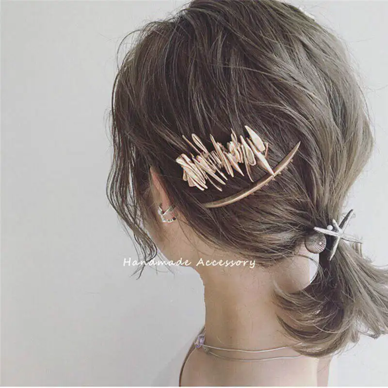 

1PC Hollow Bowknot Hair Combs Metal Hairpins Girls Hair Clips Hairgrip Geometric Irregular Hairgrip Hair Styling Accessories