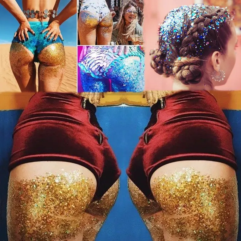 

2Pcs/lot Summer Beach Party Small Shining Glitter High-light Eye Shadow Makeup Body Facial Large Eyes Bright Sequins Diamond