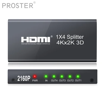 

Proster 3D 2k 4K HDMI Splitter 1X4 Hdmi Video Splitter Amplifier 1.4 3D 1 in 4 out converter With Power Adapter For HDTV DVD