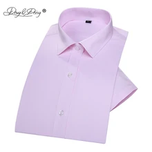 DAVYDAISY, новинка, хлопок, высокое качество, летняя мужская рубашка с коротким рукавом, Мужская однотонная саржевая рубашка, приталенная рубашка DS203