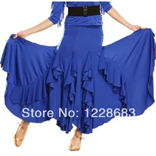 Для женщин женские Ruffly производительность бального танца Конкурс платья Бальные танцевальные юбки