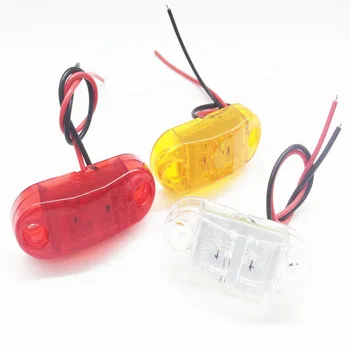 

10Pcs Waterproof LED 12V/24V Trailer Truck Side Marker Lights White Clearance Light Red Amber