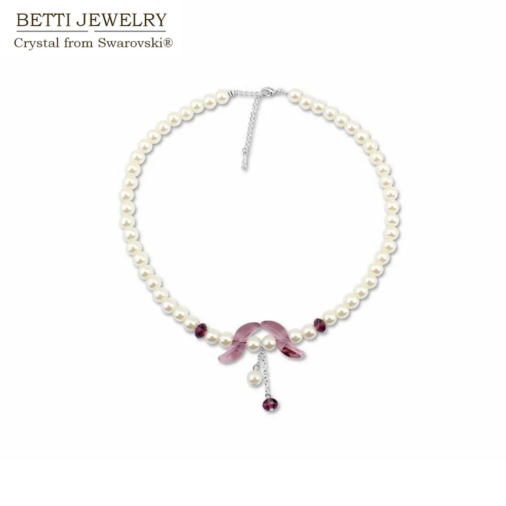 2016 New Quality pearl necklace With Crystals from SWAROVSKI Pearls for mother's Day gift for women bijoux wholesale