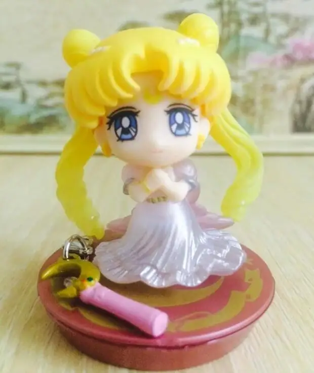 

6cm Sailor Moon Princess Serenity Girls wedding Q version cute PVC Action Figure Model Toy