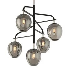 Lustre nordique post moderne en verre gris noir, Simple, en fer, pour salon, chambre à coucher, modèle de maison
