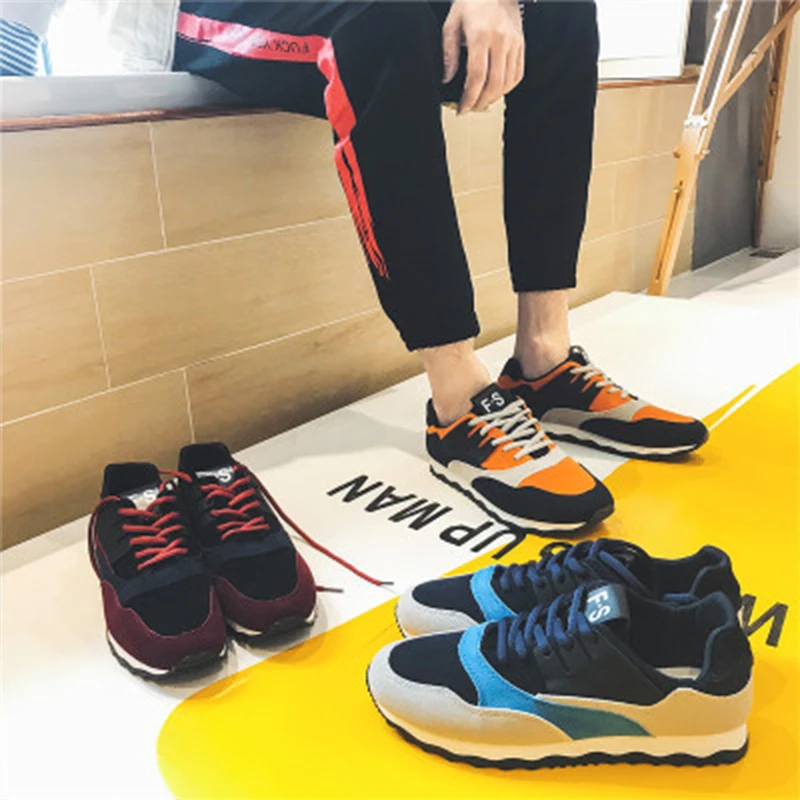 2018 New Men's Sport Sneakers Breathable Wear-resistant Casual PU Jogging Shoes Color Matching Soft Running Sneakers for Men 2018 New Men's Sport Sneakers Breathable Wear-resistant Casual PU Jogging Shoes Color Matching Soft Running Sneakers for Men