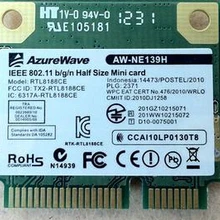 AzureWave AW-NE139H RTL8188CE 150 Мбит/с Половина мини PCIe PCI-Express Wlan Беспроводная Wifi карта