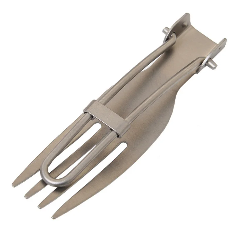 Camping Backpacking Cutlery Titanium Fork Spoon Outdoor Foldable EDC Spork Picnic Mini Portable Spoon Fork Lightweight