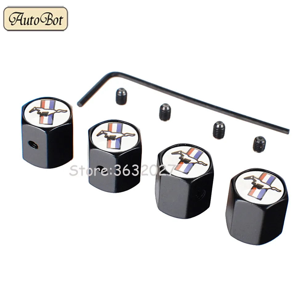 

Air Wheel Tire Stem Valve Caps Car-Styling For Mustang Focus Mondeo Kuga Fiesta Escort Explorer Excape Edge Taurus Tierra Edsel