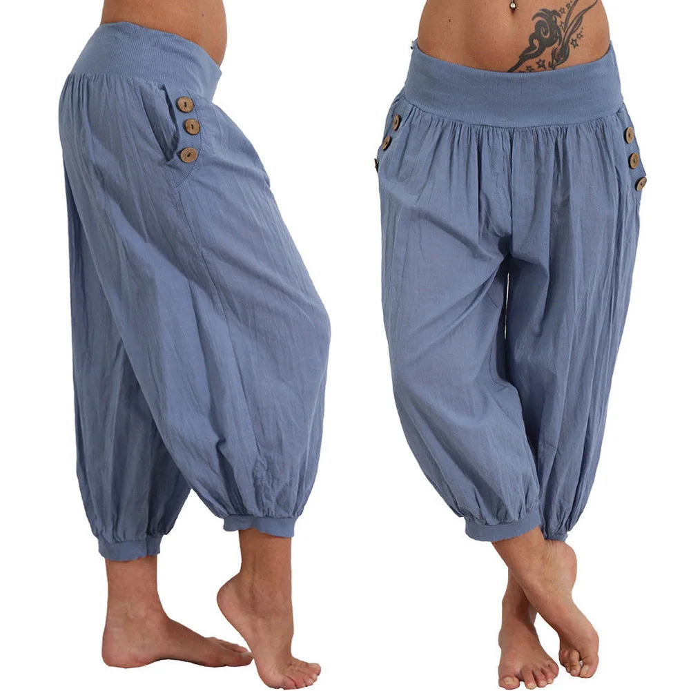 YJSFG HOUSE Brand Womens Pants Palazzo Harem 3/4 Pants leggings Baggy Aladdin Boho Hippy Trousers Pants Elastic Waist Loose Pant YJSFG HOUSE Brand Womens Pants Palazzo Harem 3/4 Pants leggings Baggy Aladdin Boho Hippy Trousers Pants Elastic Waist Loose Pant