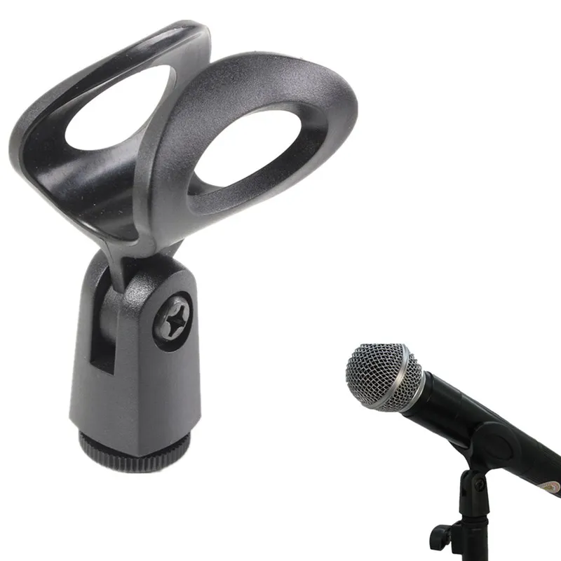 LEORY Universal Plastic Microphone Clips Holder Flexible Rubberized Stand Bracket For Wired/Wireless Microphone Black LEORY Universal Plastic Microphone Clips Holder Flexible Rubberized Stand Bracket For Wired/Wireless Microphone Black