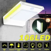 72/106 светодиодный настенный светильник на солнечной батарее, наружный садовый датчик движения, поток света, водонепроницаемые огни безопасности Luz Солнечный светодиодный Para наружный