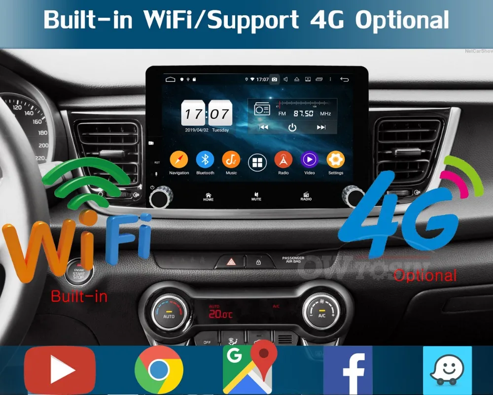 " ips 8 ядерный 4G+ 64G Android 9,0 автомобильный dvd-плеер для KIA RIO радио gps Навигация стерео Мультимедиа попугай BT CarPlay