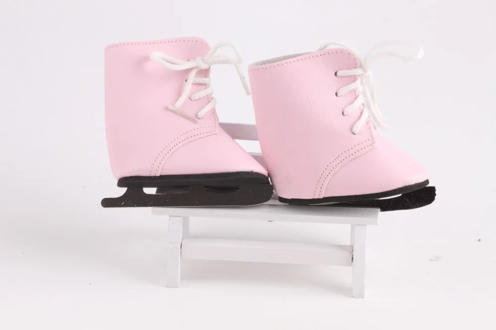 Кукла скейт обувь 2 цвета кукла розовый и белый Ледовые коньки подходят 18 дюймов американская кукла и 43 см кукла для нашего поколения Игрушки для девочек