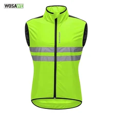 WOSAWE Светоотражающая велосипедная куртка без рукавов Джерси ветрозащитный дышащий жилет безопасности для ночной езды MTB дорожный велосипед велосипедная куртка